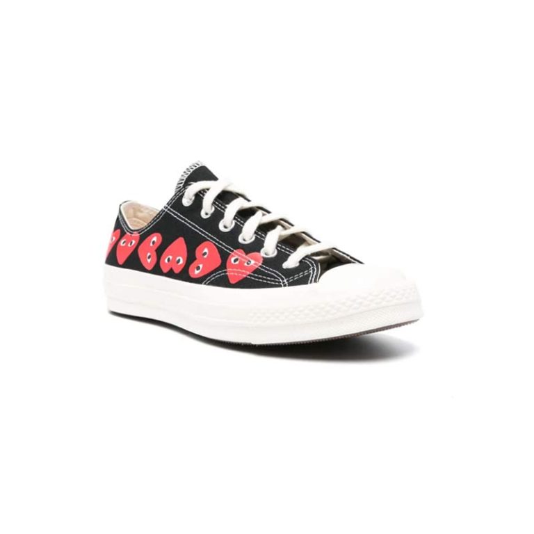 کتونی کانورس آل استار مشکی ساق کوتاه مولتی پلی Converse Play Multi Hearts 1970s black low